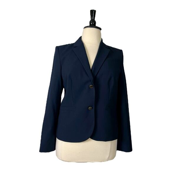 Calvin Klein Blazer 2 Button Black Classic Notch Lapel Stretch Women’s Size 16 - Picture 1 of 12